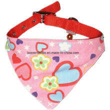 Impression rose en sergé de coton avec petite écharpe personnalisée pour collier de chien et chat